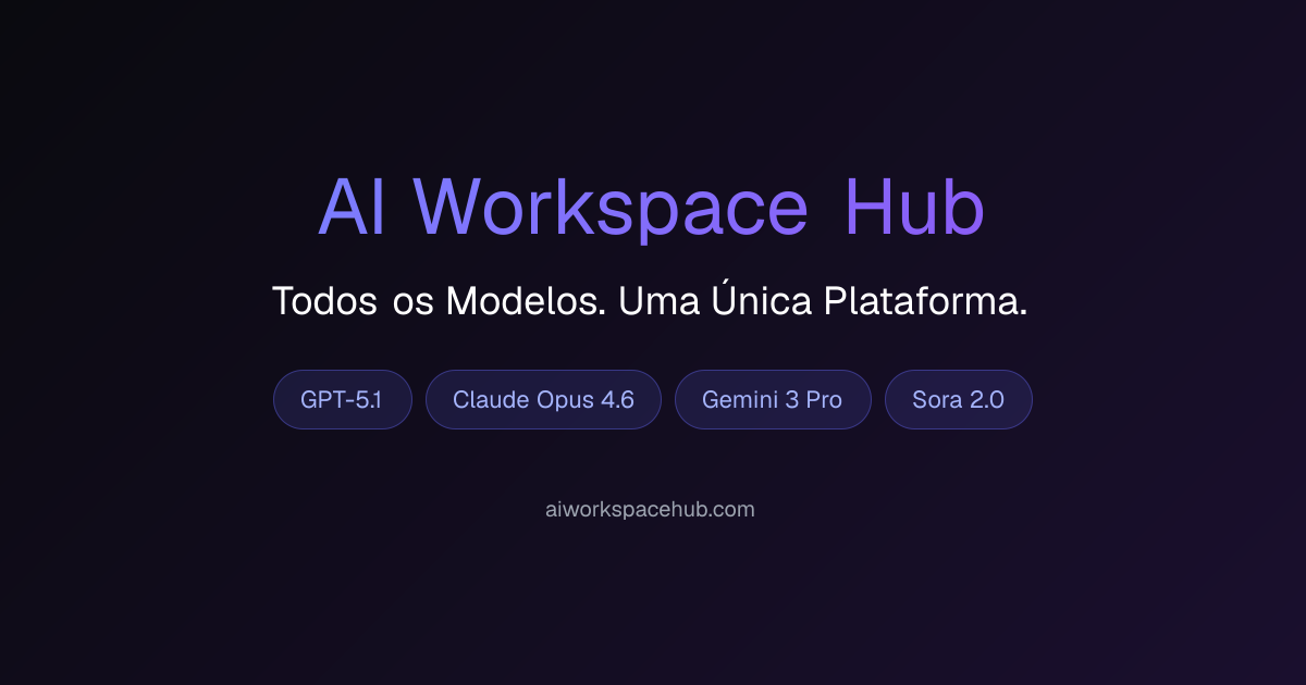 AI Workspace Hub | Todos os modelos, uma plataforma